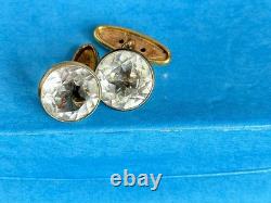Vintage Soviet 875 Silver Rock Crystal Cufflinks USSR Sverdlovsk Boxed Set