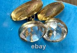 Vintage Soviet 875 Silver Rock Crystal Cufflinks USSR Sverdlovsk Boxed Set