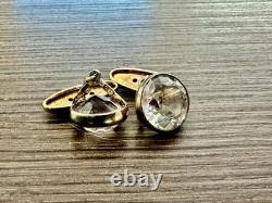 Vintage Soviet 875 Silver Rock Crystal Cufflinks USSR Sverdlovsk Boxed Set
