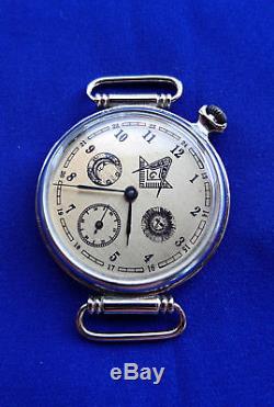 Vintage Soviet CCCP USSR russian slim watch MOLNIJA Masonic symbols 909115