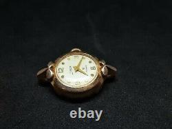 Vintage Soviet Ladies Gold 583 Wrist Watch Era 17 Jewels Rare Retro Old USSR