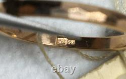Vintage Soviet Ring Rose Gold 583 14K Jewelry Womens USSR Russian Size 6.5 USA