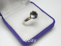 Vintage Soviet Ring Russian Sterling Silver 875 Alexandrite Stone Size 8 USSR