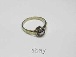 Vintage Soviet Ring Russian Sterling Silver 875 Alexandrite Stone Size 8 USSR