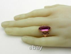 Vintage Soviet Rose Gold Ring 14K 583 Amethyst Russian USSR size 8