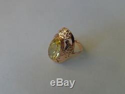Vintage Soviet Rose Gold Ring 14K 583 Corundum US Size 8 (18.15 mm) USSR Russian