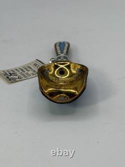 Vintage Soviet Russian 916 Silver Enamel Scoop Cloisonné Gilt 3.5 USSR w Tag