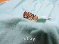 Vintage Soviet Russian Alexandrite Solid Rose Gold Ring 583 14K weight 5.10 gr