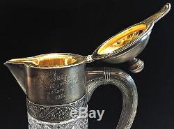 Vintage Soviet Russian Cut Crystal and Silver Wine Set, Moscow, circa 1960s