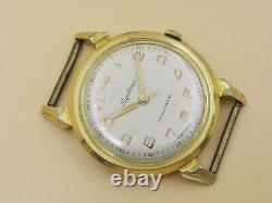 Vintage Soviet Russian Kirovskie Krab USSR mens original watch Gold-Plated case