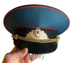 Vintage Soviet Russian Officer Visor Hat USSR Army Cap Zarnitsa Moscow 1990s 90s