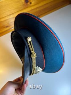 Vintage Soviet Russian Officer Visor Hat USSR Army Cap Zarnitsa Moscow 1990s 90s