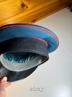 Vintage Soviet Russian Officer Visor Hat USSR Army Cap Zarnitsa Moscow 1990s 90s
