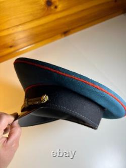 Vintage Soviet Russian Officer Visor Hat USSR Army Cap Zarnitsa Moscow 1990s 90s