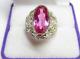 Vintage Soviet Russian Ring Sterling Silver 875 Amethyst Ussr Jewelry Size 7