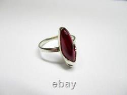 Vintage Soviet Russian Sterling Silver 925 Ring Ruby, Women's Jewelry Size 7.25