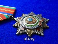 Vintage Soviet Russian USSR Friendship of People Silver Order #5931 Medal Badge