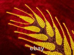 Vintage Soviet Russian USSR Ukrainian Ukraine Large Velvet Red Flag Banner