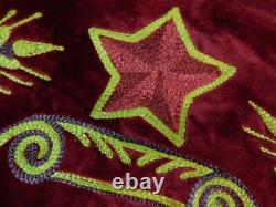 Vintage Soviet Russian USSR Ukrainian Ukraine Large Velvet Red Flag Banner