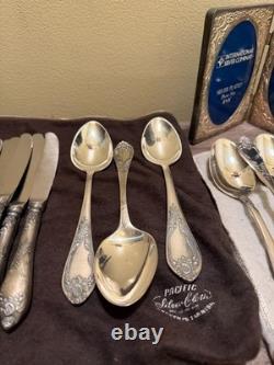 Vintage Soviet Russian Ussr Hep Flatware Lot 12 Knives & 9 Spoons + Bonus Frame