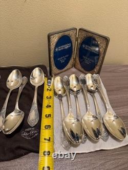 Vintage Soviet Russian Ussr Hep Flatware Lot 12 Knives & 9 Spoons + Bonus Frame