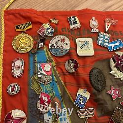 Vintage Soviet Russian Wwii Military Pins Medals Buttons Collection Flag