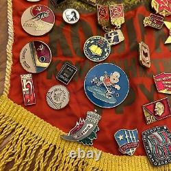 Vintage Soviet Russian Wwii Military Pins Medals Buttons Collection Flag