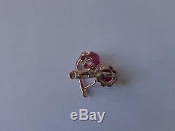 Vintage Soviet Solid Rose Gold Earrings 14K 583 Star Ruby 5.37 gr Russian USSR