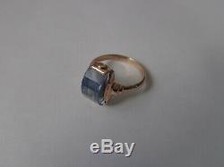 Vintage Soviet Solid Rose Gold Ring 14K 583 Alexandrite US Size 9.5 Russian USSR
