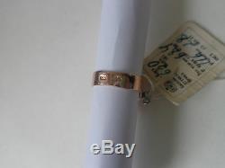 Vintage Soviet Solid Rose Gold Ring 14K 583 Red Ruby US Size 6.5 Russian USSR