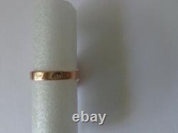 Vintage Soviet Solid Rose Gold Ring 14K 583 Ruby US Size 6.75 Russian USSR