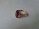 Vintage Soviet Solid Rose Gold Ring 14k 583 Star Ruby Us Size 8.25 Russian Ussr