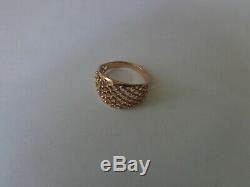 Vintage Soviet Solid Rose Gold Ring 14K 583 Star US Size 6.25 Russian USSR