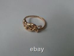 Vintage Soviet Solid Rose Gold Ring 14K 583 Star US Size 6.75 Russian USSR