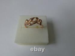 Vintage Soviet Solid Rose Gold Ring 14K 583 Star US Size 6.75 Russian USSR