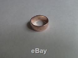 Vintage Soviet Solid Rose Gold Ring 14K 583 US Size 7 (17.3 mm) Russian USSR