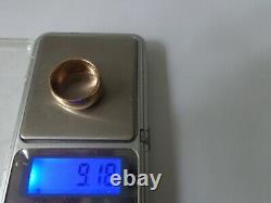 Vintage Soviet Solid Rose Gold Wedding Ring 14K 583 Star Size 9.25 Russian USSR