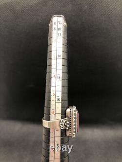 Vintage Soviet Tourmaline Ring Russian Sterling Silver 875 Size 6.5USSR