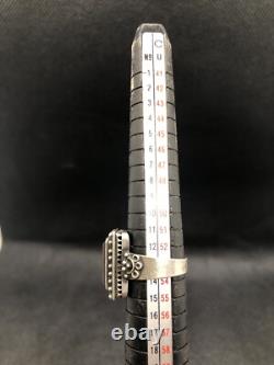 Vintage Soviet Tourmaline Ring Russian Sterling Silver 875 Size 6.5USSR