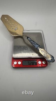 Vintage Soviet USSR Russian 875 silver enamel cake server raised Kremlin