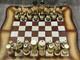 Vintage Soviet Ussr Wooden Hand Painted Mongolian War Chess Set Russian Folk Art