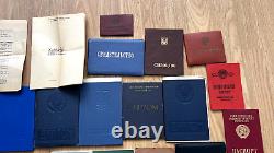 Vintage Soviet Union set documents USSR original for husband and wife Russian