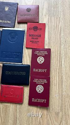 Vintage Soviet Union set documents USSR original for husband and wife Russian