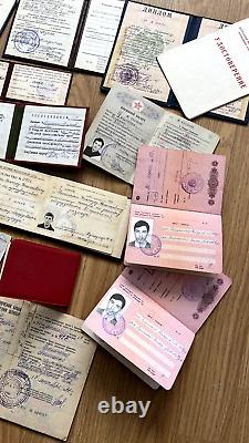Vintage Soviet Union set documents USSR original for husband and wife Russian