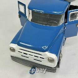 Vintage Soviet Zil 130 21 Dump Truck Russian USSR Blue Pressed Steel Toy