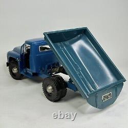 Vintage Soviet Zil 130 21 Dump Truck Russian USSR Blue Pressed Steel Toy