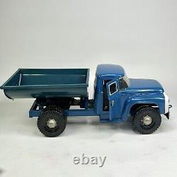 Vintage Soviet Zil 130 21 Dump Truck Russian USSR Blue Pressed Steel Toy