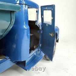Vintage Soviet Zil 130 21 Dump Truck Russian USSR Blue Pressed Steel Toy