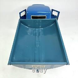 Vintage Soviet Zil 130 21 Dump Truck Russian USSR Blue Pressed Steel Toy