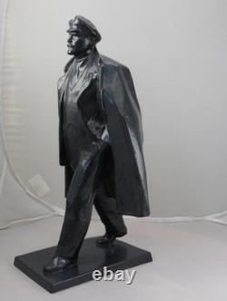 Vintage USSR Lenin Statue by Rogaishis Metal Soviet Figurine 25 cm